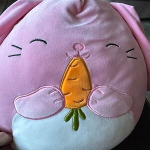 Pink Bunny Plush with Carrot Design